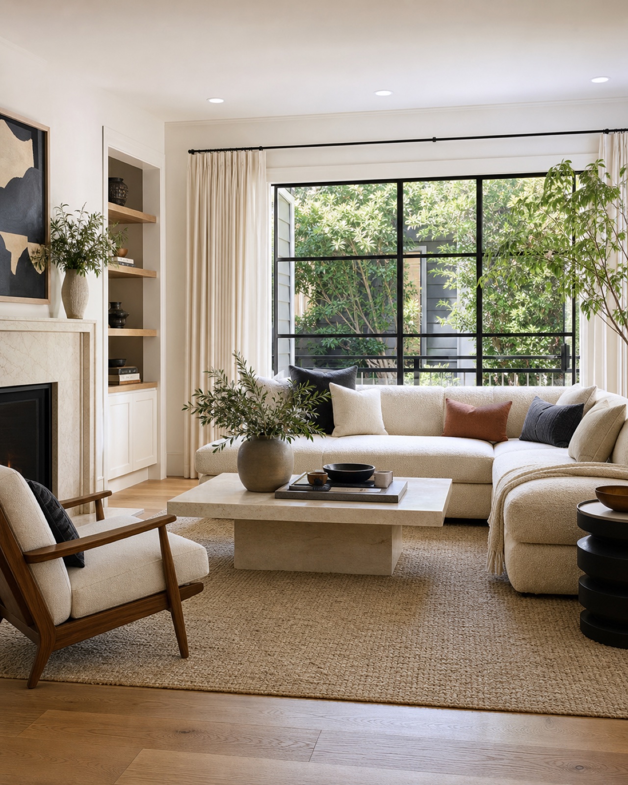 Professionally cleaned contemporary living room